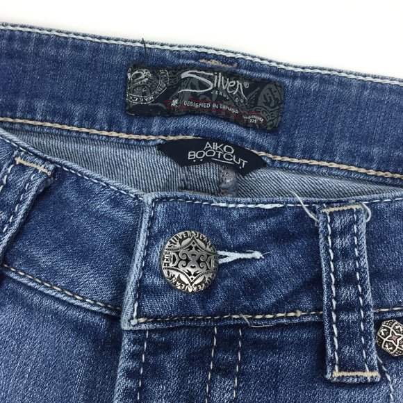 Silver AIKO Boot Cut Denim Jeans 29 waist 31 length - Picture 2 of 6